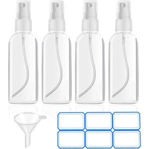 4 Pack 1 Oz (30ml) Mini Spray Bottles Clear Travel Size Spray Bottles Leak Proof with Funnels and Labels