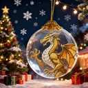 3 x Dragons Christmas Ornaments, Fourth Wing Merch, Wing Dragon Gifts Bookish Decor, 2.75" Glass Fantasy Dragon Ornament for Christmas Tree, Bookshelf & Fantasy Room Decor
