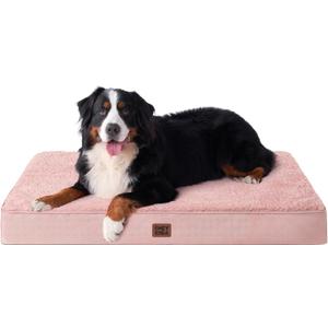 EHEYCIGA Orthopedic XXL Dog Beds for Jumbo Dogs with Removable Washable Cover, Pink, 50x36