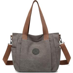 Vintage Washed Canvas Tote Bag for Women Casual Crossbody Bag Everyday Carry All Purse Shoulder Bag Travel Work