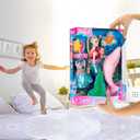 Yellow River Mermaid Princess Doll with Little Mermaid and Pink Dolphin Playset, Blonde Hair Mermaid Toys with Accessories, Gift for 3 to 7 Year Old Girls