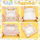 Skyygemm 12 Pcs Easter Treat Boxes with Window Bunny Egg Cookie Boxes Easter Cardboard Donut Box Easter Party Paper Container for Cake Bakery Cupcake Pastry Strawberries Favor (10 x 10 x 2.5 Inch)