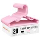 HOUSE DAY Plastic Baby Hangers for Closet 20 Pack, Durable Plastic Kids Hangers for Baby Clothes, Thin & Compact Childrens Hangers, Space Saving Pink Baby Hanger, Small Hanger for Kids Clothes