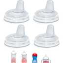 Sippy Spout Nipples for Philips Avent Natural Baby Bottles, My Grippy Spout Sippy Cup and Natural Trainer Sippy Cup, 4-Count, Soft Spout, Food Grade Silicone, BPA-Free, Convert to Sippy Cup, 4+ months