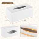 Y-in Hand Tissue Box Cover, Rectangular Facial Tissue Holder with Bottom, Decorative Storage Box for Bathroom Vanity, Countertops, Dressers, Night Stand, Car, RV, Parlors and Offices - White