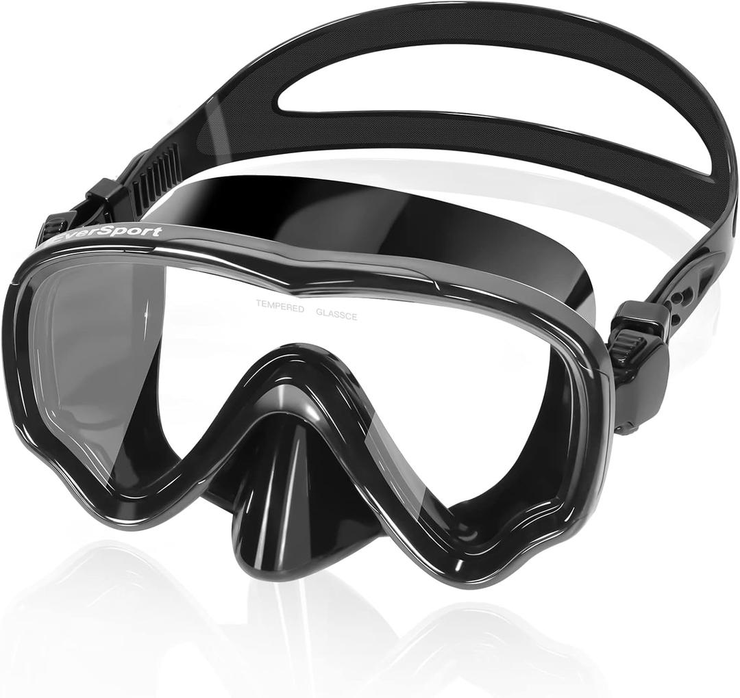 EverSport Swim Goggles Adult with Nose Cover, Anti-fog Clear Diving Mask Wide View No Blurring for Men Women Youth (Black)
