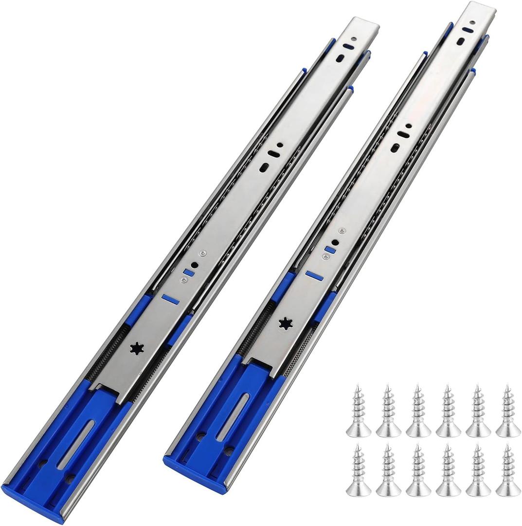 22 Inch Soft Close Drawer Slides,4 Pairs Heavy Duty 100 LB Capacity Full Extension Ball Bearing Side Mount Drawer Glides