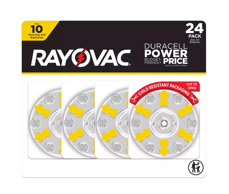 Rayovac Hearing Aid Battery Size 10 24pk - Yellow