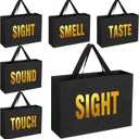 Kolldenn 5 Senses Gift Bags for Him Her Five Senses Gift Bags with Ribbon Handle Gifts Decoration for Birthday Wedding Anniversary Graduation Party(Black,15 x 10.6 x 4.7 Inch)