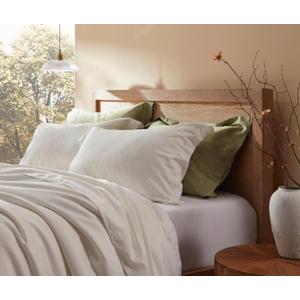 Luxury Goose Down Feathers Pillows Standard Size Set of 2-100% Organic Cotton Cover, Fluffy Neck Support, Hotel Collection Bed Pillows (20x26, Pack of 2)