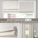 Madison Park Galen Cordless Fabric Privacy Single Panel Darkening, Energy Efficient Roman Shade, Window Curtain, 35"W x 64"H, Basketweave Sheen Ivory