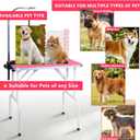 LEIBOU Pet Dog Grooming Table Foldable Grooming Table Heavy Duty Iron Frame with Arm & Noose for Dog Cat Pet Grooming (32'', Pink)