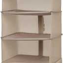 TABITORA Portable Hanging Travel Shelves Bag Packing Cube Organizer Suitcase Storage Large Capacity Beige L+XL