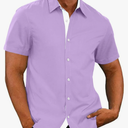 JMIERR Men's Casual Button Down Shirts Wrinkle-Free Short Sleeve Business Dress Shirt
Size XL