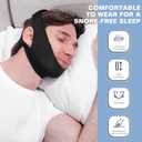 NOIKO Anti Snoring Chin Strap Adjustable, High Elasticity Traceless Chin Strap for Sleeping, Effective Anti Snoring Device, Snore Stopper Breathable and Durable for Adult (Black, M)