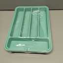 Aujen Silverware Organizer - Expandable Kitchen Drawer Organizer, Adjustable Utensil Organizer, Cutlery Tray for Forks, Knives, Multipurpose Kitchen Organizers and Storage Solution, Green, Medium