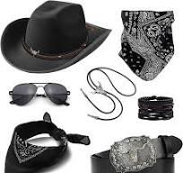 EIELO Cowboy Costume Outfit for Men Women Western Cowboy Hat Bolo Tie Buckle Belt Accessories Set for Halloween Cosplay Party