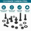 621PCS Black M5 Button Head Hex Socket Cap Screws, M5x8/10/12/14/16/18/20/25/30/35/40mm Metric Screws Bolts Nuts Washers Assortment Kit with Wrench,12.9 Grade Carbon Steel,Black Oxide Finish