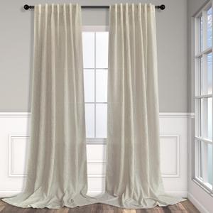 102 Inch Linen Curtains for Living Room Dinning 2 Panels Back Tab Pocket Light Filtering Burlap Farmhouse Large Window Drape Flax Linen Beige Tan Curtain 102 Inches Long for Sliding Glass Door Bedroom