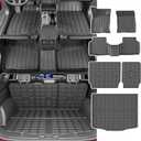 powoq Fuel Floor Mat Compatible with 2020-2025 Ford Escape Cargo Mat TPE All Weather Trunk Mat Liner Replacement for 2020-2023 2024 2025 Ford Escape Accessories (Fuel Floor Mat+Trunk Mat+Backrest Mat)