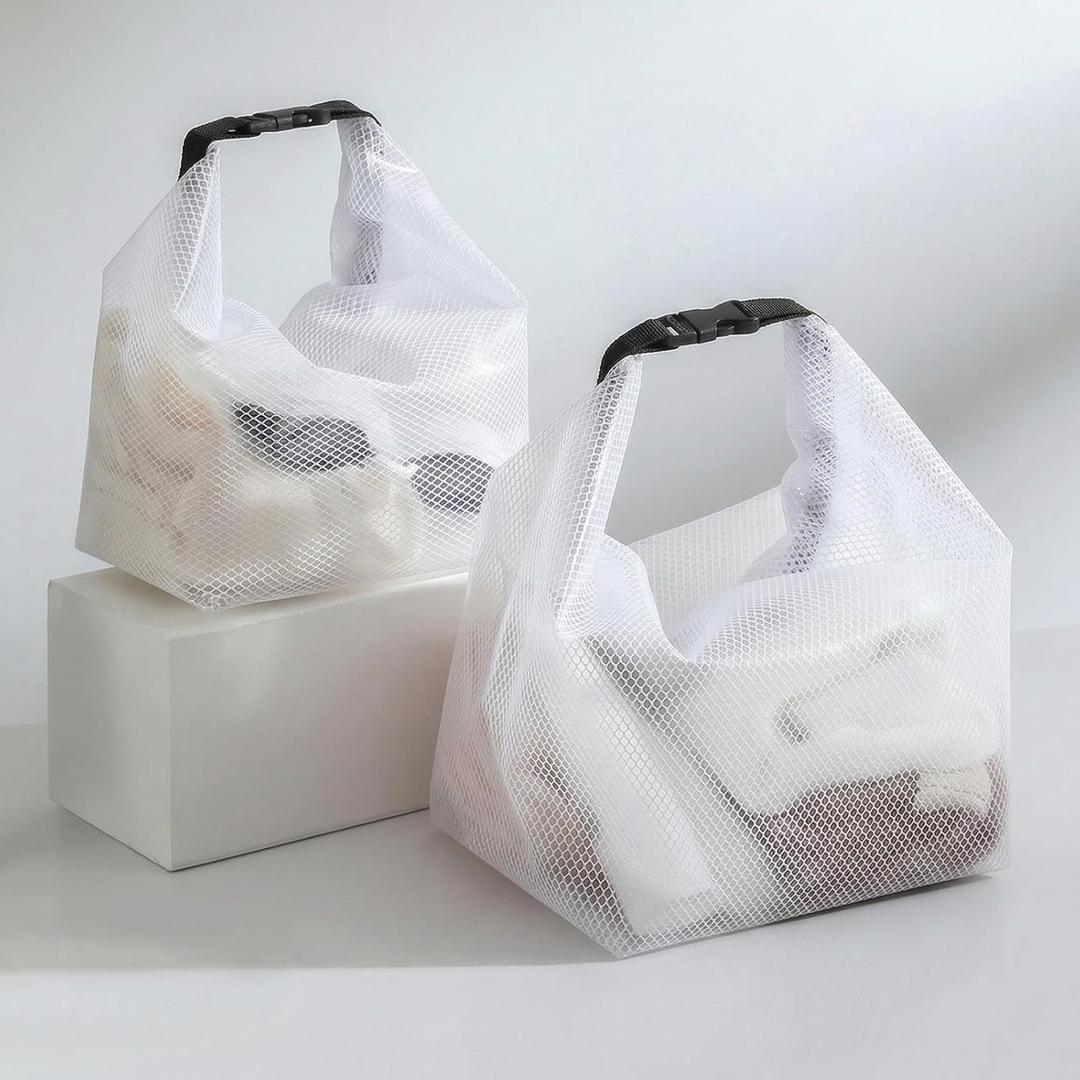 2-Pack Waterproof Travel Toiletry Bag, Big Size Clear EVA Material Portable Makeup Organizer Storage Pouch for Travel, Gym, Swimming, Beach, Daily Use (White)
