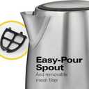 Hamilton Beach Electric Tea Kettle, Water Boiler & Heater, 1 L, Cordless, Auto-Shutoff & Boil-Dry Protection, Stainless Steel (40998)