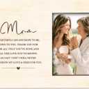 Wooden Picture Frame - Words To Mom - With Back Metal Support,Birthday Gifts For Mom Mother From Daughter Son,MotherDay Gifts,Home Office Farmhouse Shelf Table Desk Decoration And Accessories-A08, 7.9 x 9.8 inches