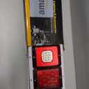 Partsam 2x LED Triple Tail Lights 45 LEDs, Rectangle Vertical or Horizontal Mount LED Trailer Camper RV Tail Lights Stop Turn Tail Backup Reverse Lights Taillights w/White Base - Red/Clear Lens 12V