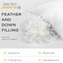 SAVORI 16x24 Lumbar Pilow Insert, Set of 2 Down Feather 16x24 Euro Pillow Inserts, Soft Fluffy Sleeping Pillow with 100% Cotton Cover, Decorative Throw Pillows for Couch Sofa Bed-White