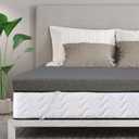 VALUXE 3 Inch Gel Memory Foam Mattress Topper Twin XL Size High Density Cooling Pad Pressure Relief Bed Topper Grey (with Removable & Washable Bamboo Cover)