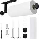 FISHCLOUD Paper Towel Holder Wall Mount - Self Adhesive No Drill or Drilling, SUS304 Stainless Steel - Kitchen, Bathroom, Sink, Pantry, Fridge(Black)