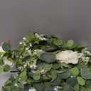 Anna's Whimsy 5.91FT Artificial Eucalyptus Garland with Flowers, Fake Flower Rose Gypsophila, Faux Floral Greenery Garland for Wedding Spring Home Party Craft Art Table Runner Decor