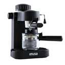 IMUSA Electric Espresso Cappuccino Maker 4 Cup Capacity with Milk Frother Black Coffee Machine for Home Barista Experience