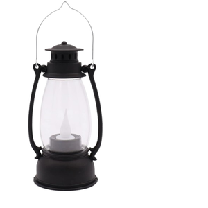 5.1 inch Mini Lanterns 5-Pcs LED Candle Small Lanterns Decorative Indoor Outdoor Hanging Light Ornaments Home Decor for Weddings Western Camping Party Halloween Christmas Decorations (Black)