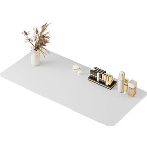 39.37"" * 15.7"" Large makeup Mat for Vanity Top Protector,Cover Work Table Waterproof, Non-Slip Pad for makeup vanity. (white)