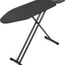 Duwee 13"x38" Ironing Board with Heat Resistant Cover and 10mm Foam, Ironing Boards Full Size with Silicone Steam Iron Rest, Adjustable Height,Heavy Sturdy T-Legs,Black