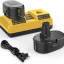 2Pack 7.0Ah Lithium Battery Replacement for Dewalt 18V Battery DC9096 DC9098 DC9099 DE9039 DE9095 + 2 Port DC9320 Fast Dual Charger