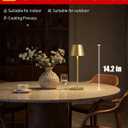 KDG 2 Pack Cordless Table Lamp, Portable LED Desk Lamps, 5000mAh Battery Operated, 3 Color Stepless Dimming Up, for Restaurant, Bedroom, Outdoor Camping, Coffee Shop, Night Light, Rechargeable (Gold)