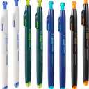 WRITECH Retractable Gel Ink Pens: 8ct Black Ink 0.5mm Fine Point Tip Click Pen for Smooth Writing Journaling Note Taking Sketching No Smudge & Smear