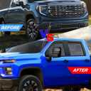 in-Channel Window Rain Guards for Chevy Silverado/GMC Sierra 1500 2019-2025 Crew Cab, Extra Durable Window Deflector Vent for Trunk GMC Sierra 1500 Exterior Side Vent Visor Shades Accessories, 4 pcs