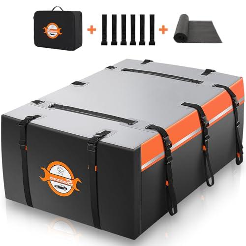 Sailnovo Rooftop Cargo Carrier 20 Cubic PVC Car Roof Cargo Carrier Waterproof Soft-Shell Includes Anti-Slip Mat, 6 Door Hooks, Car Top Carrier for Top of Vehicle with/Without Roof Rack Cross Bar