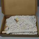 Ball Cap Hanger-1 Pack-Boho Macrame Cap Holder Wall Hat Organizer for Baseball Cap Holder Over Door, Hat Rack for Wall, Cap Rack for Decoration and Display,