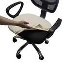 Melaluxe Stretch Jacquard Office Chair Cover, Removable Washable Desk Chair Cover Rotating Chair Seat Slipcover, Beige, 6 pack