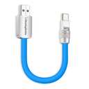 chubbycable Cute Chubby 120W Short USB-C Cable Power Bank Fast Charging Cable Silicone Charger Cord Compatible with iPhone 17-15 Series iPad, Blue, USB-A to Type-C, 20 inch