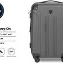 Travelers Club Chicago Hardside Expandable Spinner Luggage, Charcoal, 20"(22in with wheels) Carry-On
