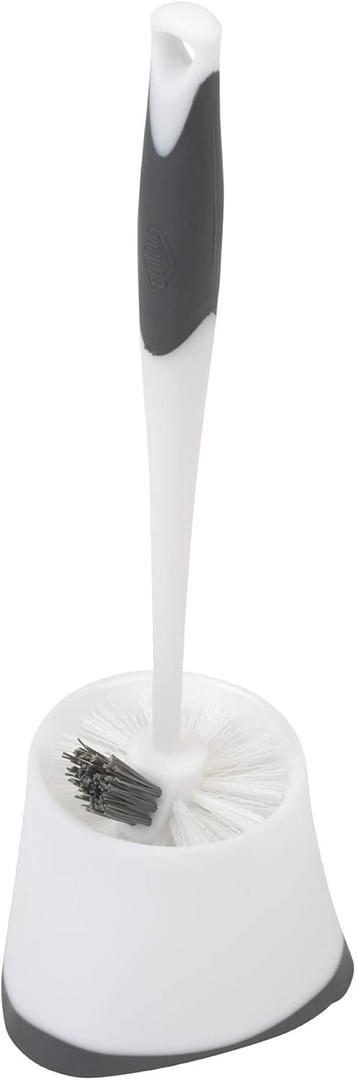 Clorox Under-Rim Toilet Bowl Brush with Corner Storage Caddy, 16 x 5 x 5.5 in