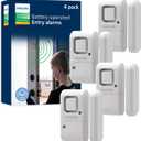 Philips Personal Security Window and Door Alarm, 4 Pack, DIY Protection, Burglar Alert, Wireless, Chime/Alarm, Easy Installation, Ideal for Home, Garage, Apartment, RV and More, LRM3320W/27