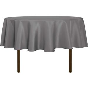 sancua Round Tablecloth - 70 Inch - Water Resistant Spill Proof Washable Polyester Table Cloth Decorative Fabric Table Cover for Dining Tables, Buffet Parties and Camping, Light Grey