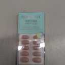 BTArtbox Press On Nails Oval - Soft Gel Press on Nails Oval Nails Fake Nail with Nail Glue, Fit Perfectly, Reusable Glue On Nails in 16 Sizes, Taro Milkshake