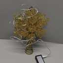 Christmas Tree Topper,Lighted Glitter Snowflake Tree Topper with Neon Lights for Christmas Tree and Holiday Seasonal Decoration(Gold)